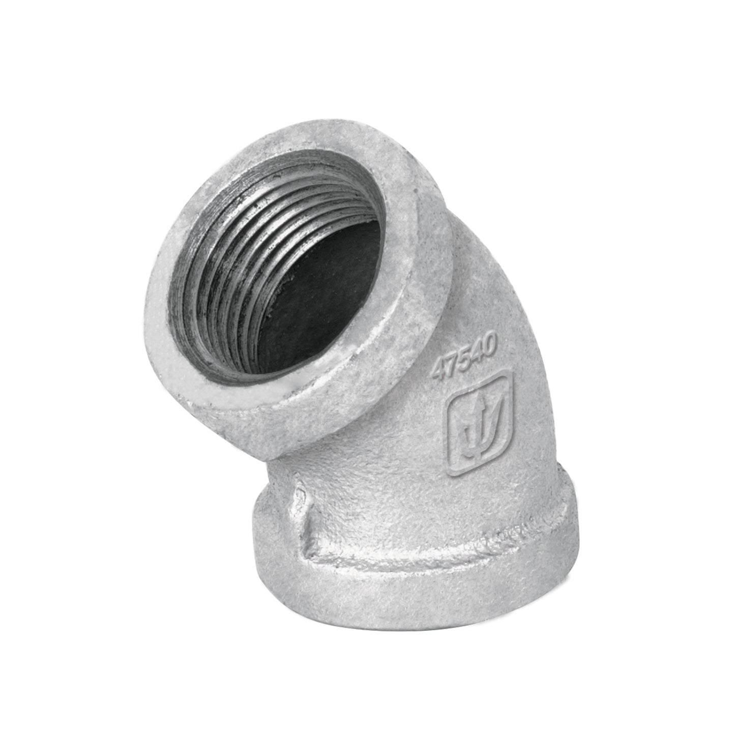 Codo 45° acero galvanizado de 3/4", Foset 47540 N