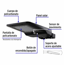 Cargar imagen en el visor de la galería, LUMINARIO SUBURBANO DE LED 15 W CON PANEL SOLAR, VOLTECK 46958 P