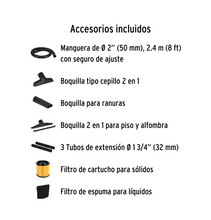 Cargar imagen en el visor de la galería, ASPIRADORA DE SOLIDOS Y LIQUIDOS DE 5 GAL EN ACERO INOX 101523 *