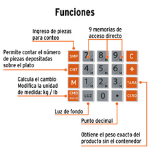 Cargar imagen en el visor de la galería, BASCULA ELCTRONICA MULTIFUNCIONES CAPACIDAD 20KG, TRUPER 102651 *