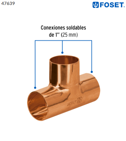 TEE DE COBRE SENCILLA DE 1'', FOSET 47639 N
