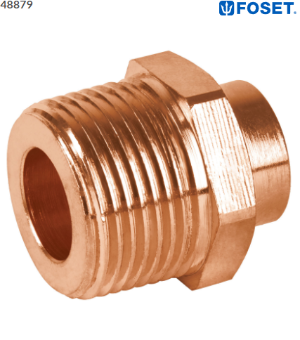 CONECTOR REDUCIDO MACHO 3/4'' X 1/2'', FOSET 48879 N