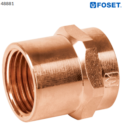 CONECTOR REDUCIDO HEMBRA 3/4'' X 1/2'', FOSET 48881 N