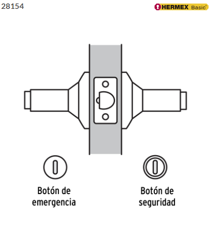 CERRADURA MANIJA ''MILÀN' P/BAÑO, NEGRO, CIL LATÒN, BASIC 28154 P