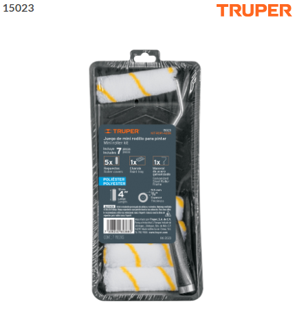 KIT DE RODILLO PARA PINTAR, 4'' (MANERAL, CHAROLA Y FELPA 15023 *