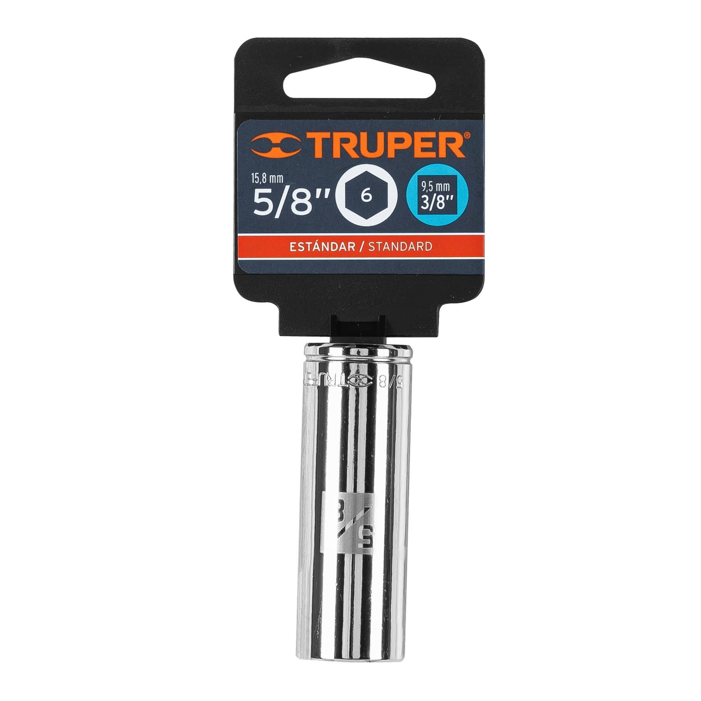 DADO LARGO DE 5/8'', 6 PUNTAS, CUADRO 3/8'', TRUPER 13716 P