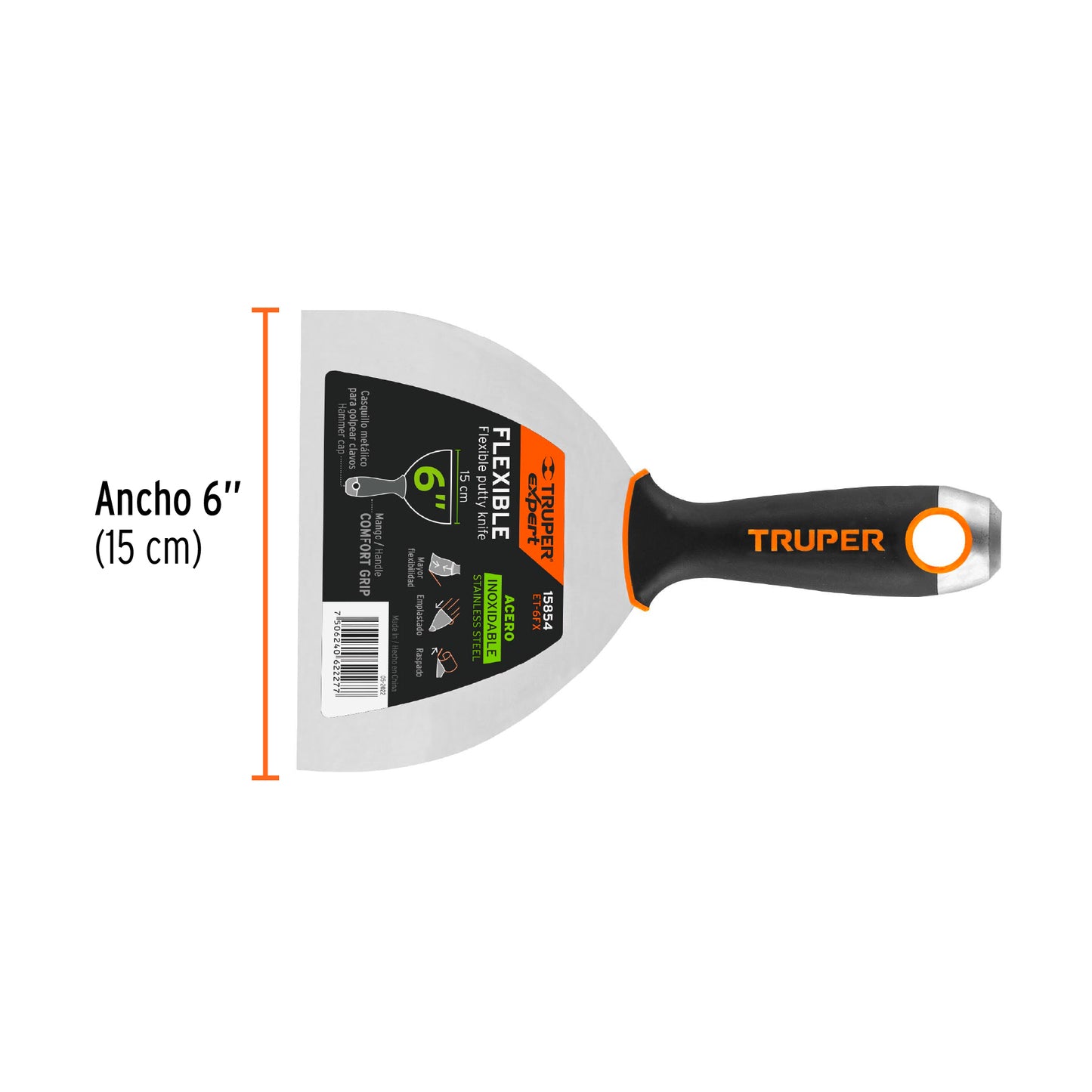 ESPÁTULA FLEXIBLE 6'' ACERO INOX. MANGO COMFORT EXPERT 15854 *