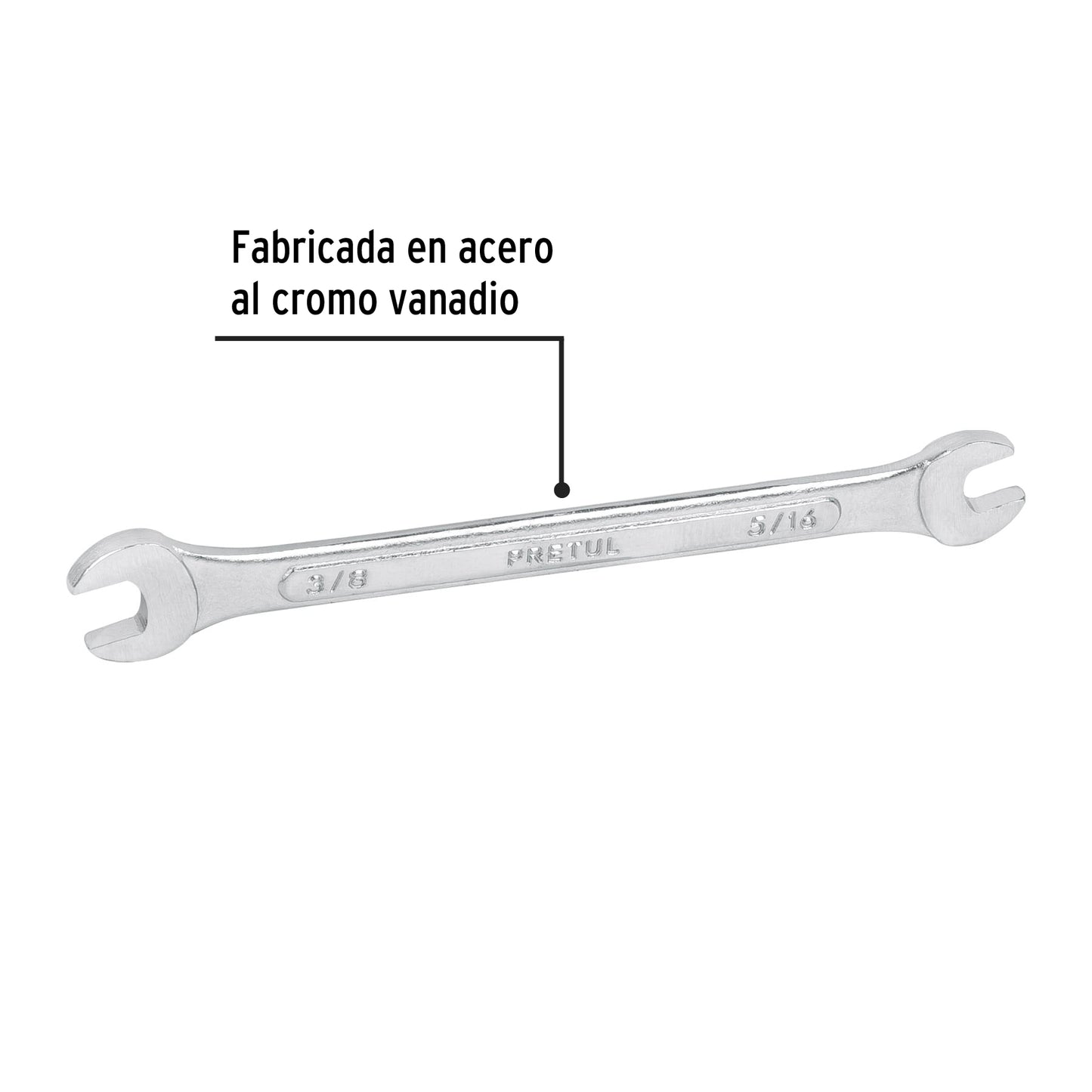 LLAVE ESPAÑOLA, 5/16 x 3/8" x 140 MM DE LARGO, PRETUL 21951 P