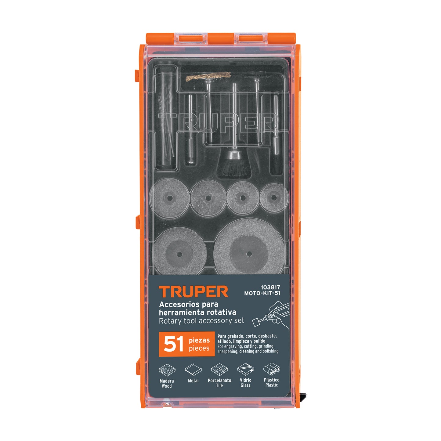 KIT DE ACCESORIOS P/HTA ROTATIVA, 51 PZS TRUPER 103817 *