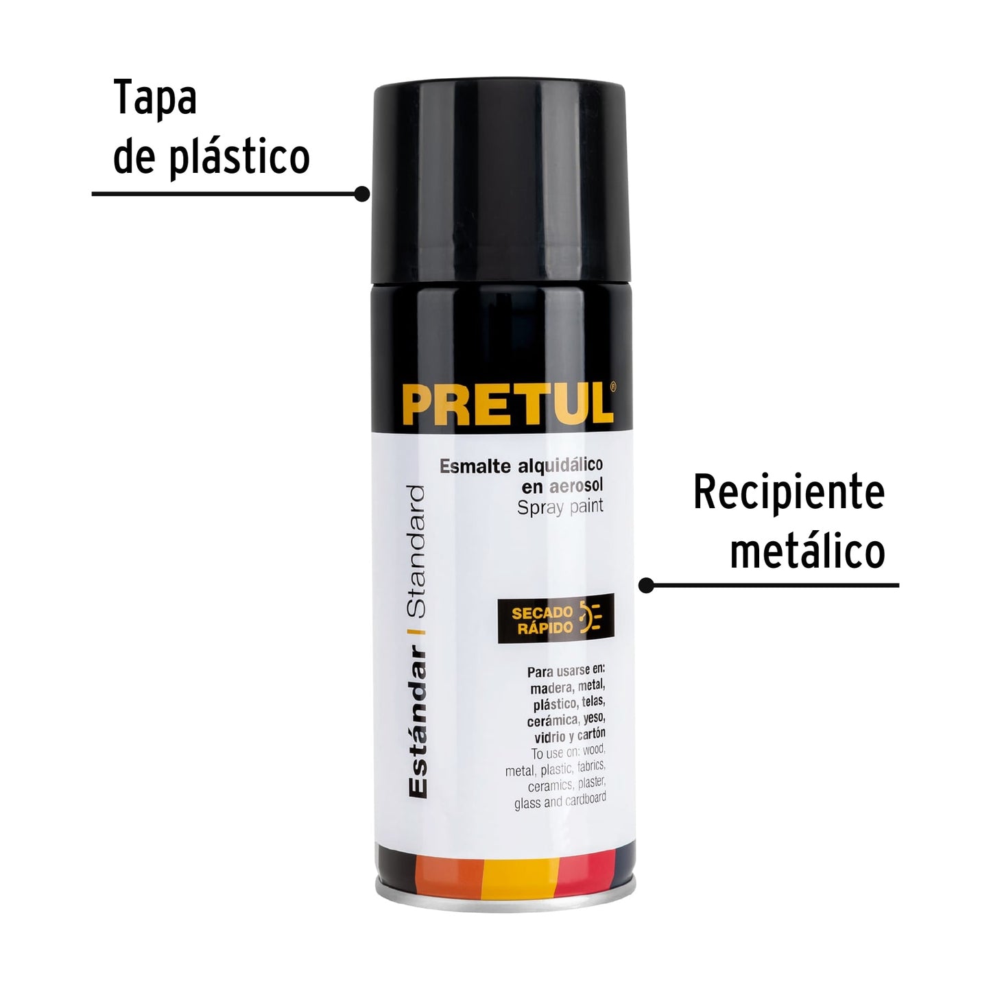 Pintura en aerosol, negro mate, 400 ml, PRETUL 27172