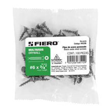 Cargar imagen en el visor de la galería, BOLSA CON 100 PIJAS MULTIUSOS #6 X 3/4" FIERO 44336 *