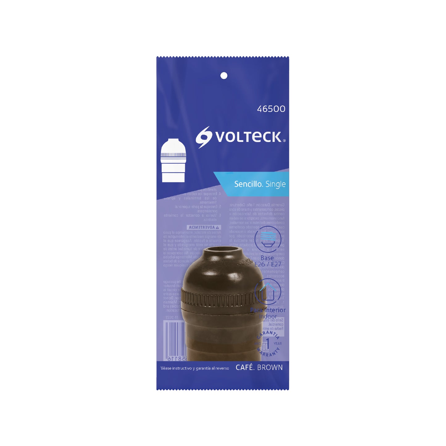 Portalámpara de baquelita, sencillo, VOLTECK 46500