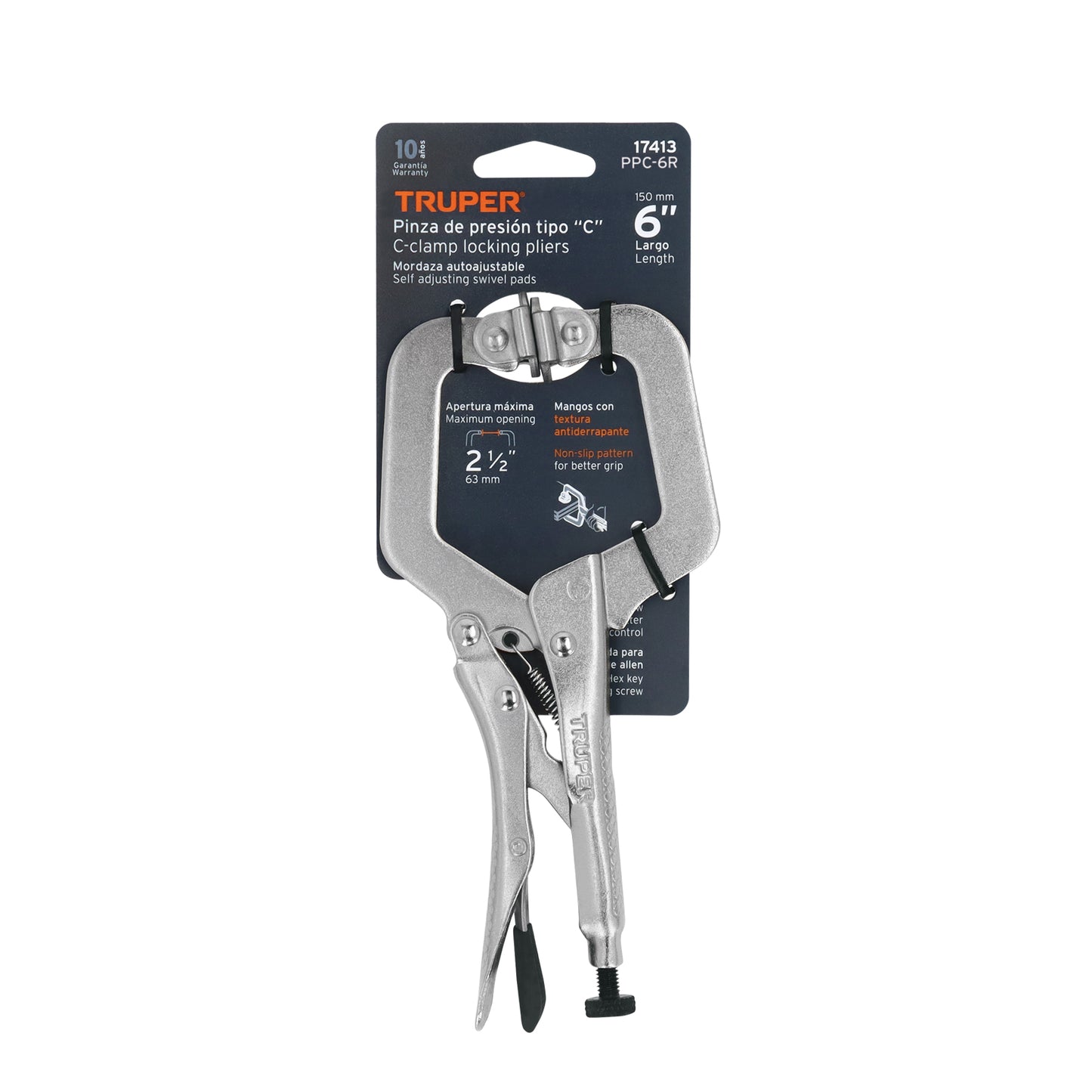 PINZA DE PRESIÒN 6'' TIPO ''C'' CON MORDAZA AUTOAJUSTABLE 17413 *