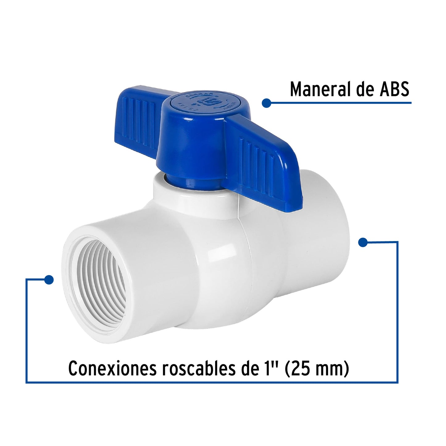 VÀLVULA ESFERA DE PVC 1'' ROSCABLE, FOSET 49152 P