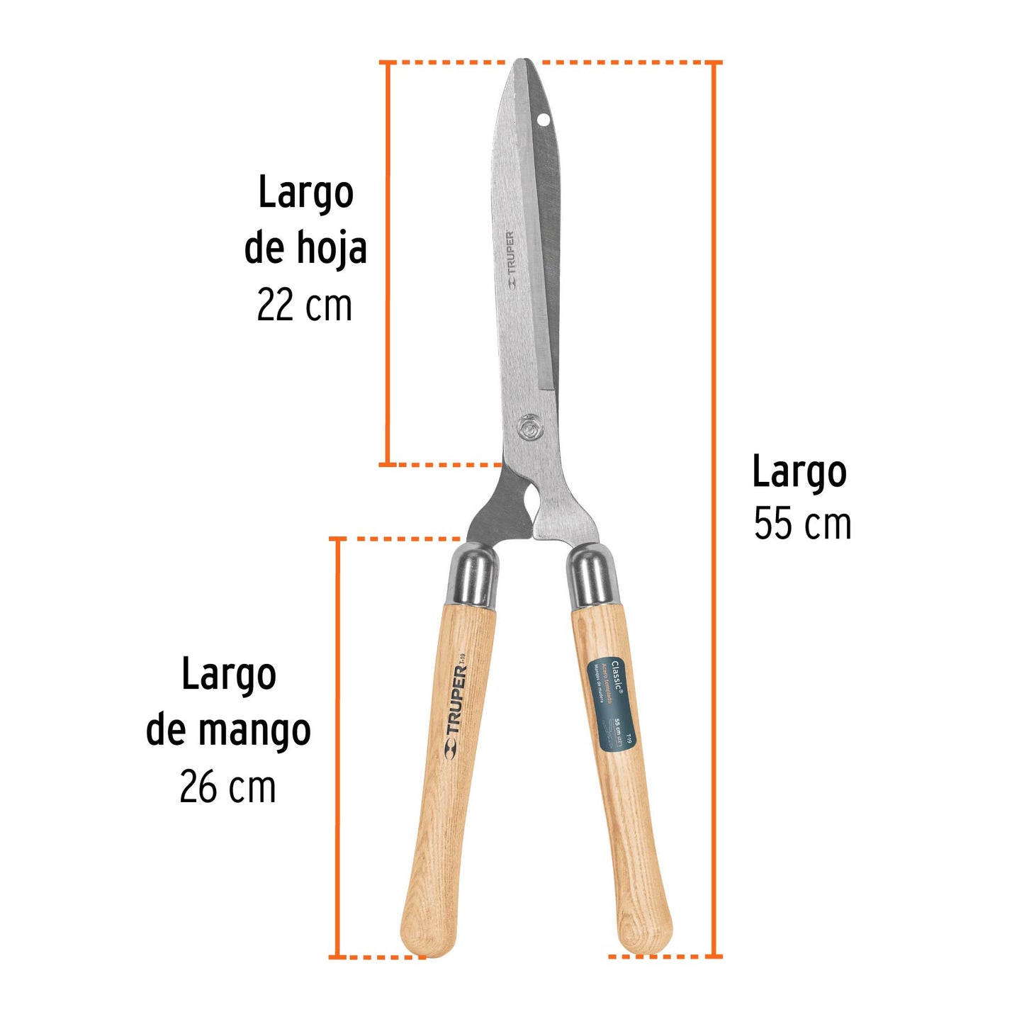 TIJERA PARA PODA 55CM CLASSIC MANGOS DE MADERA, TRUPER 18377 *