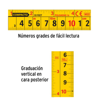 Cargar imagen en el visor de la galería, FLEXÒMETRO COMPACTO 10 CON GRIP, CINTA 25MM, TRUPER 102332 *