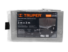Cargar imagen en el visor de la galería, LONA REFORZADA GRIS 3M X3M TRUPER 15362 *