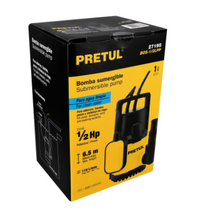 Cargar imagen en el visor de la galería, BOMBA SUMERGIBLE PLÁSTICA 1/2 HP PARA AGUA LIMPIA, PRETUL 27195 *