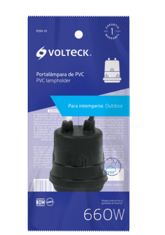 PORTALÁMPARA DE PVC PARA INTERPERIE, VOLTECK 46509 *