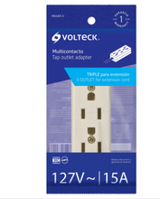 Cargar imagen en el visor de la galería, MULTICONTACTO TRIPLE PARA EXTENSIÓN, 2 POLOS + TIERRA 46813 *