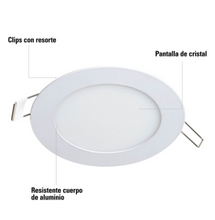 Cargar imagen en el visor de la galería, LUMINARIO ULTRADELGADO REDONDO P/EMPOTRAR, 6W LUZ DE DÍA 48546 *