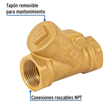 Cargar imagen en el visor de la galería, VÀLVULA CHECK DE LATÒN DE 3/4'', FOSET 49077 P