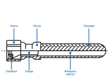 Cargar imagen en el visor de la galería, MANGUERA HULE, ''T'', 55 CM, ACERO INOXIDABLE, USOS GENERALES 49124 *