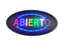 Cargar imagen en el visor de la galería, LETRERO LUMINOSO ABIERTO OVALADO CON SERIGRAFIA 246-436 P