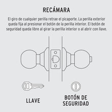 Cargar imagen en el visor de la galería, CERRADURA DE POMO LATON ANTIGUO "RECAMARA" 23564 *