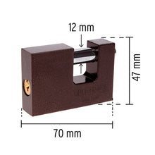 Cargar imagen en el visor de la galería, CANDADO ANTIPALANCA 70MM CUERPO DE HIERRO ,HERMEX 23540 *