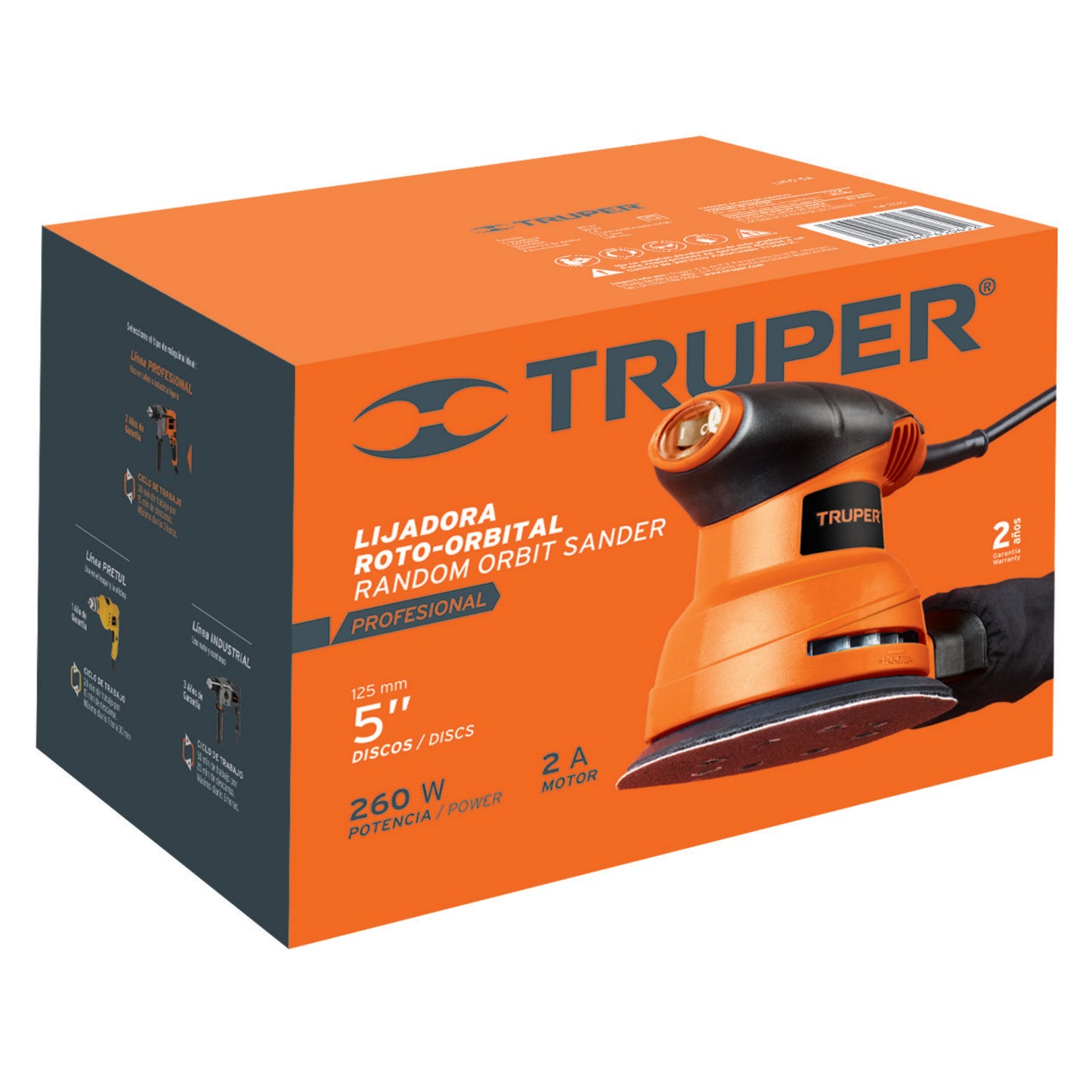 LIJADORA ROTO ORBITAL 5", 260 W TRUPER PRO 15398 *
