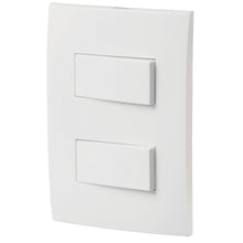 Cargar imagen en el visor de la galería, PLACA 2 INTERRUPTORES SENCILLOS, LÍNEA OSLO, BLANCO 46494 *