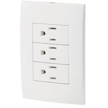 Cargar imagen en el visor de la galería, PLACA ARMADA 3 CONTACTOS ATERRIZADOS, LÍNEA OSLO, BLANCO 46491 *