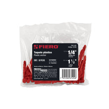 Cargar imagen en el visor de la galería, PAQUETE DE 50 TAQUETES DE PLÁSTICO 1/4'', FIERO 44199 *