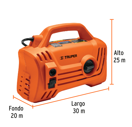 HIDROLAVADORA ELECTRICA COMPACTA 1600 PSI, TRUPER 102795 *