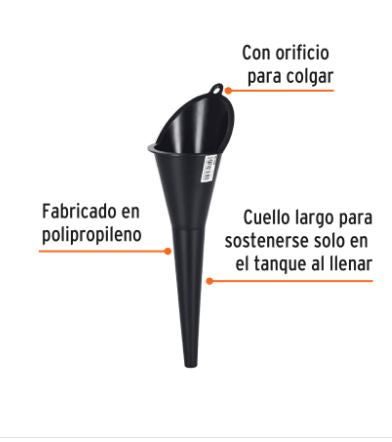EMBUDO PLÁSTICO 250ML, CUELLO RÍGIDO, TRUPER 11205 *