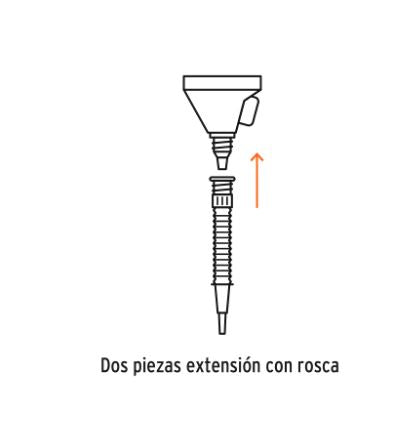 EMBUDO PLÁSTICO 500ML, CUELLO FLEXIBLE CON FILTRO, TRUPER 11207 *