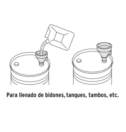 EMBUDO PLÁSTICO 500ML, CUELLO FLEXIBLE CON FILTRO, TRUPER 11207 *