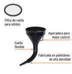 EMBUDO PLÁSTICO 500ML, CUELLO FLEXIBLE CON FILTRO, TRUPER 11207 *