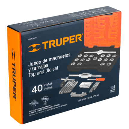 JUEGO DE 40 PIEZAS DE MACHUELOS Y TARRAJAS, TRUPER 11442 *
