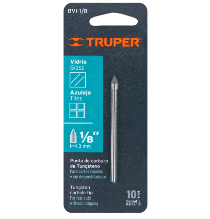 BROCA PARA VIDRIO Y AZULEJO DE 1/8'', TRUPER 11700 *