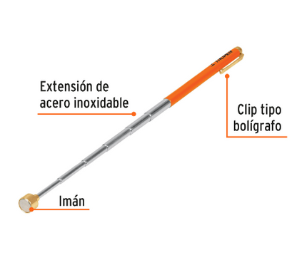 IMÁN EXTENDIBLE DE ACERO INOXIDABLE, 1.5KG, TRUPER 14140 P