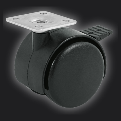 RODAJA TIPO YOYO DE 50 MM CON PLACA, CON FRENO, FIERO  44389 *