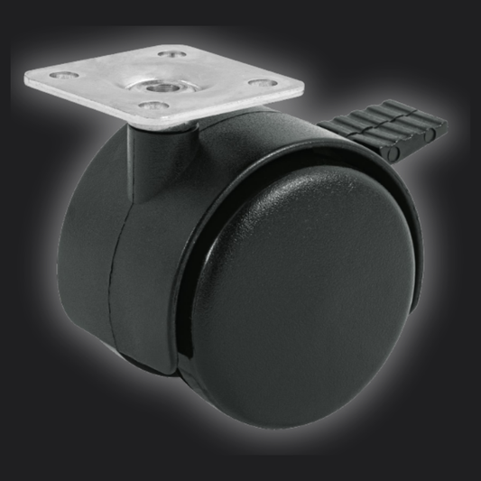 RODAJA TIPO YOYO DE 50 MM CON PLACA, CON FRENO, FIERO  44389 *