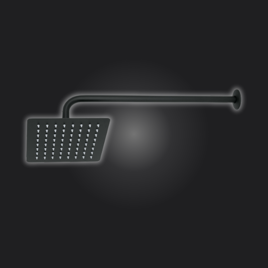 REGADERA CUADRADA 8', ACERO INOXIDABLE, CON BRAZO, NEGRO, TUBIG 47750 *