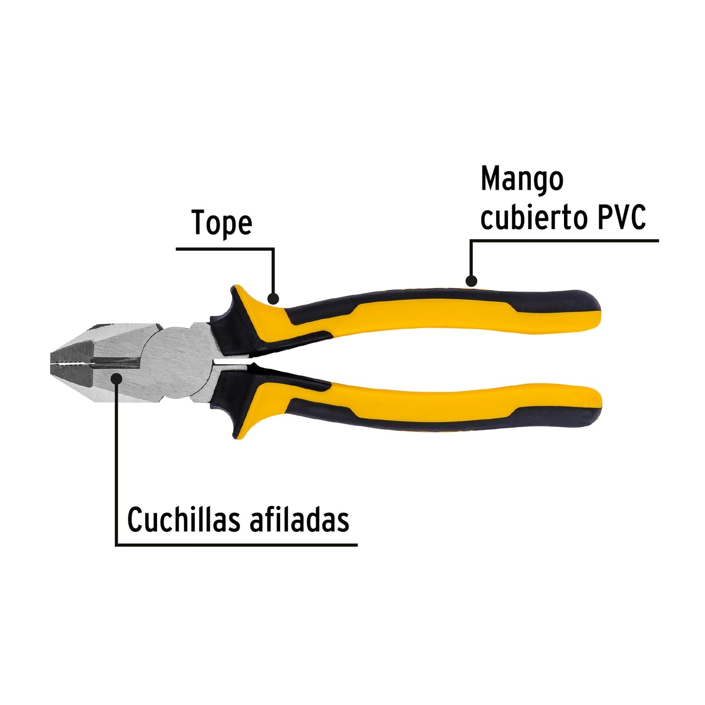 PINZA P/ELECTRICISTA 8" USO RUDO, COMFORT GRIP, PRETUL 27154 P