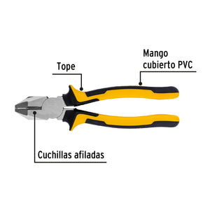 PINZA P/ELECTRICISTA 8" USO RUDO, COMFORT GRIP, PRETUL 27154 P