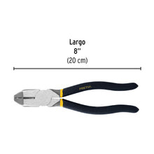 Cargar imagen en el visor de la galería, PINZA PARA ELECTRICISTA 8&quot; USO RUDO, MANGO PVC 22606 P
