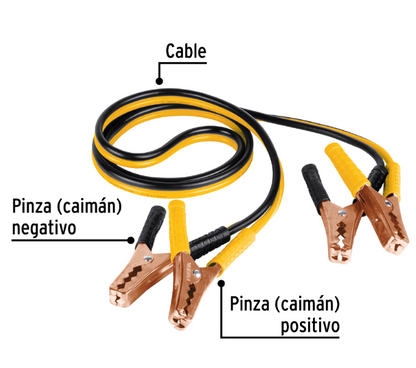 CABLES PASA CORRIENTE 2M, 125A, A 10AWG, PRETUL 22807 *