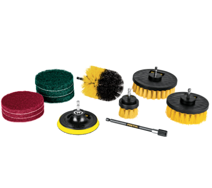 JUEGO 12 ACCESORIOS DE LIMNPIEZA Y ASENTADO P/TALADRO, PRETUL 27191 P